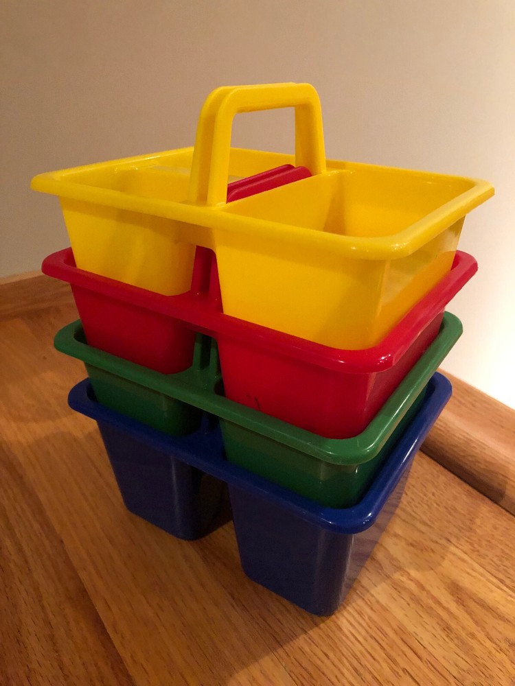 Greenbrier International 3 Compartment Color Coded Handled School Mini Caddys