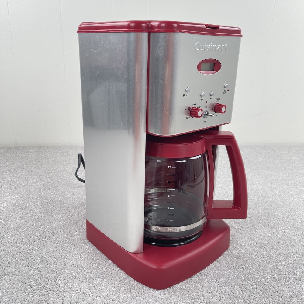 Cuisinart DCC-1200 Coffee Maker Red Brew Central Silver 12 cups