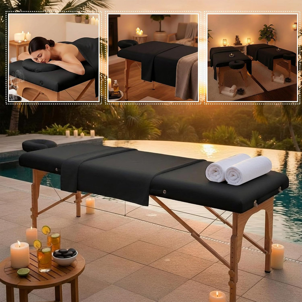 8 Sets Soft Microfiber Massage Table Sheets Set 3 Piece Set Includes Massage Tab