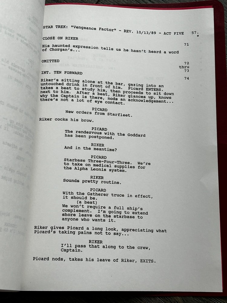 STAR TREK Script The Next Generation The Vengeance Factor Final Draft Sept 1989