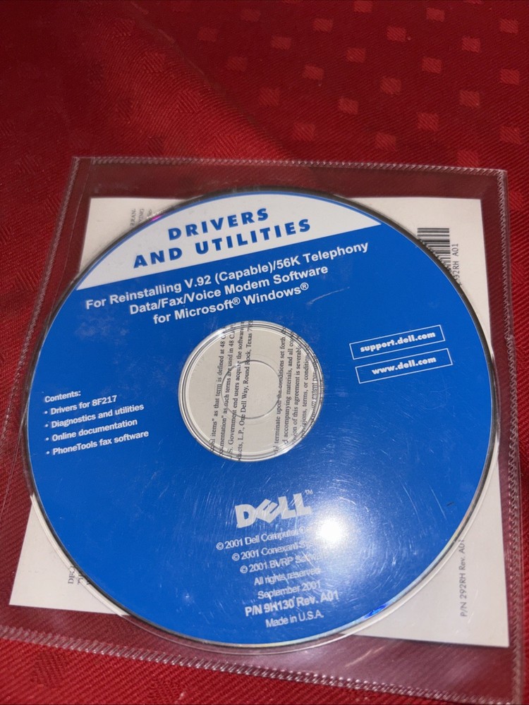 Dell Drivers And Utilities Reinstalling V.92 56K Data-Fax-voice Modem Software