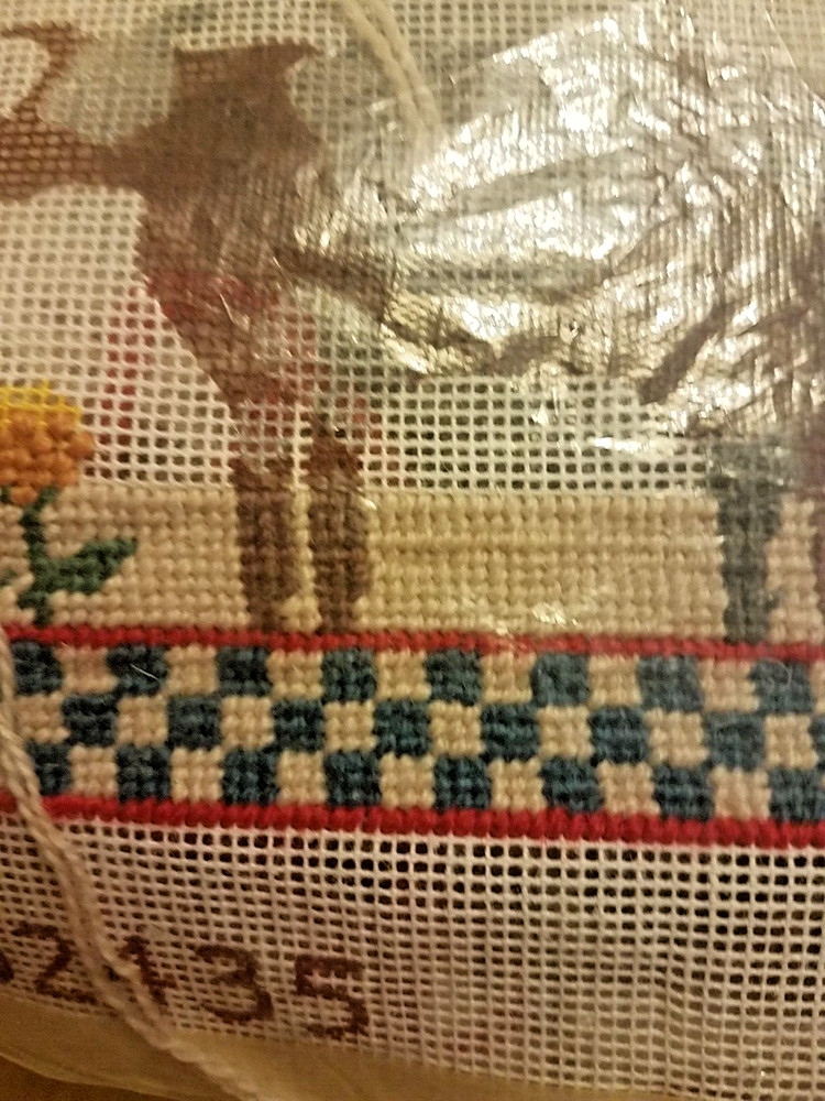Bucilla Needlepoint Cow Kit #32435 IN PROGRESS