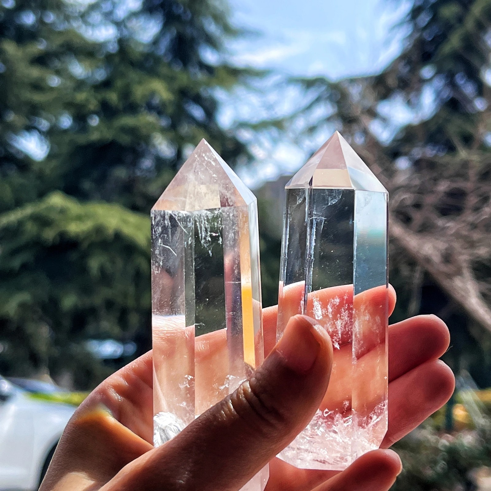 Natural Clear Quartz Tower Point Crystal White Crystal Obelisk Healing Crystal