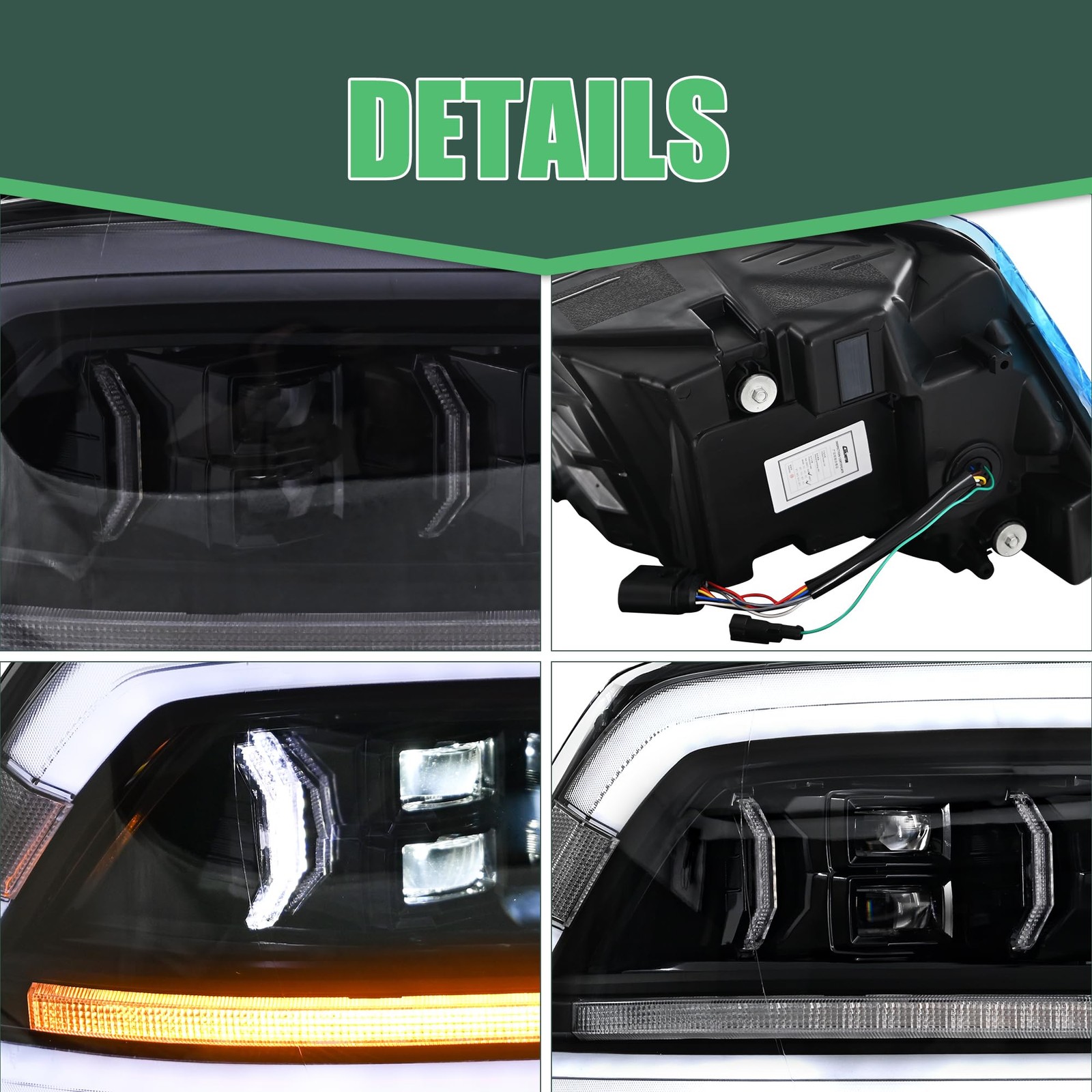 Smoke Headlights Compatible For 4th Gen Dodge Ram 1500 2500 3500 2009-2018