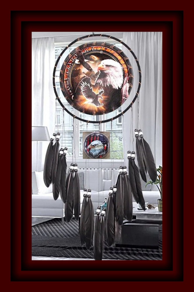 DREAMCATCHER, NATIVE AMERICAN DESIGN EAGLE DREAMCATCHER With EAGLE MANDALA