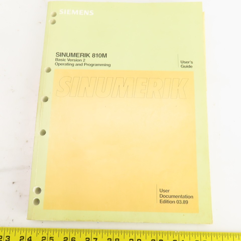 Siemens Sinumerik 810M Operating & Programming User's Guide Basic Version 2