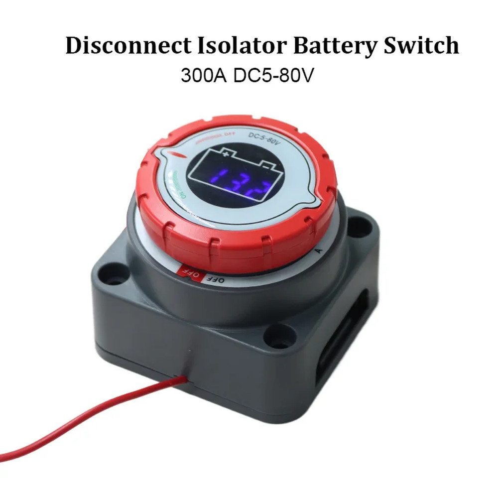 Multi Vehicle Compatible Battery Disconnect Switch 300A with Voltage Display