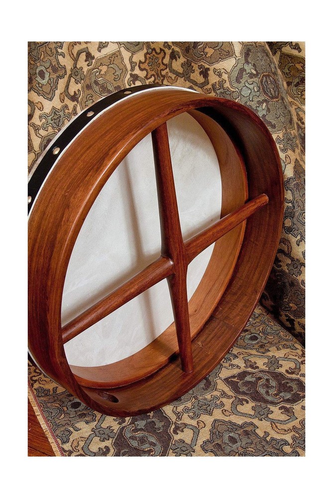 Includes: 14 inch Irish Celtic Bodhran Drum W/Fixed Goatskin Head ~ Solid She...