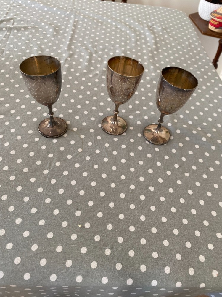 x3 Silver Plated Robert Pringle & Sons Cups