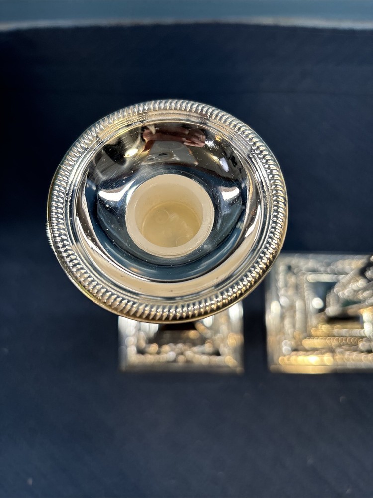 Vintage Towle Silversmiths 9.5” Silverplate Candlestick Holders Set 99441258T