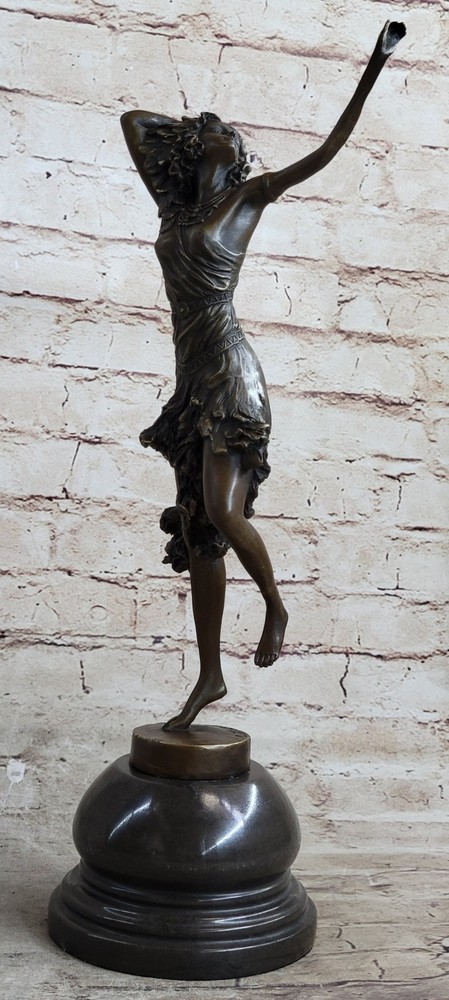 100% Solid genuine Bronze Colinet Dancer Home office Decoration Decor Figurine