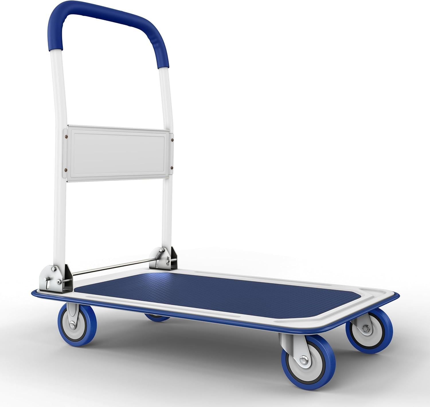 Heavy Duty Foldable Push Cart Dolly 330lb Collapsible Platform Truck Blue