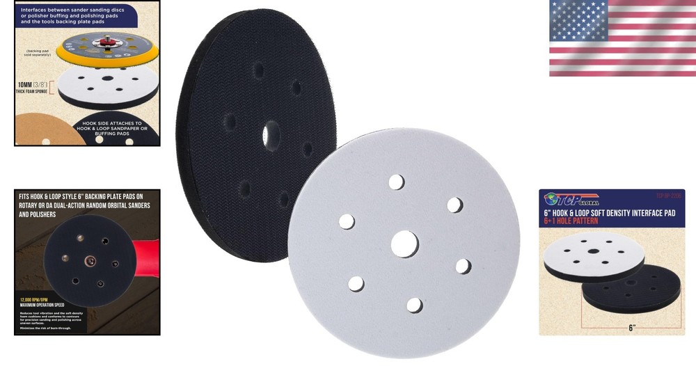 Dustless 6" x 10mm Interface Foam Pad for Polishers - Minimize Vibration Effects