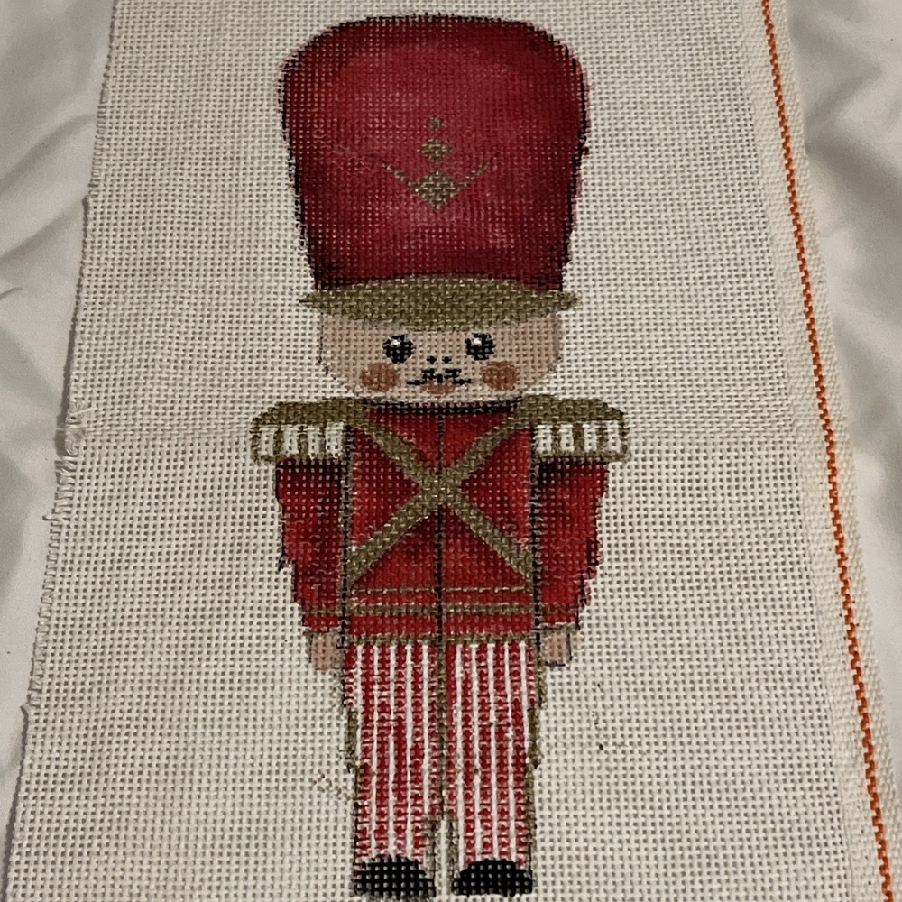 Nutcracker Soldier Needlepoint Canvas Hand Painted 14 Count Mesh