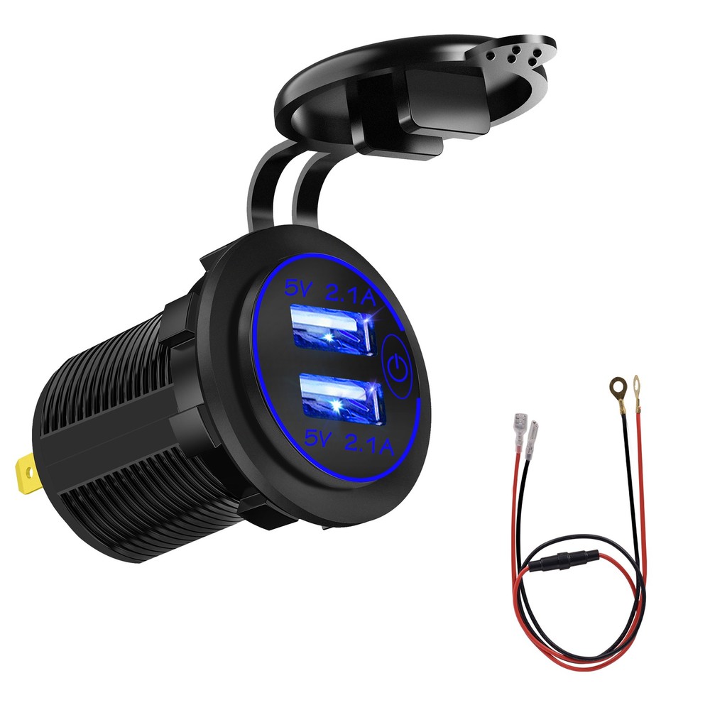 Phone Fast Charger Car Cigarette Lighter Socket Outlet Adapter Dual USB For Boat