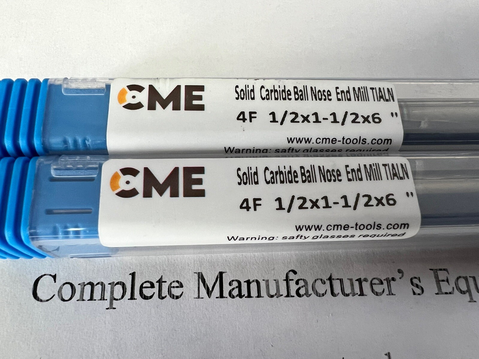 2pcs 1/2x1-1/2x6” X-long length Carbide Ball End Mills Tialn coated 1006-BTN-