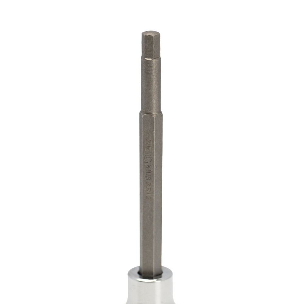 Genius Tools 3/8" Dr. 3/16" Hex Bit Socket, 110mmL - 308+3512