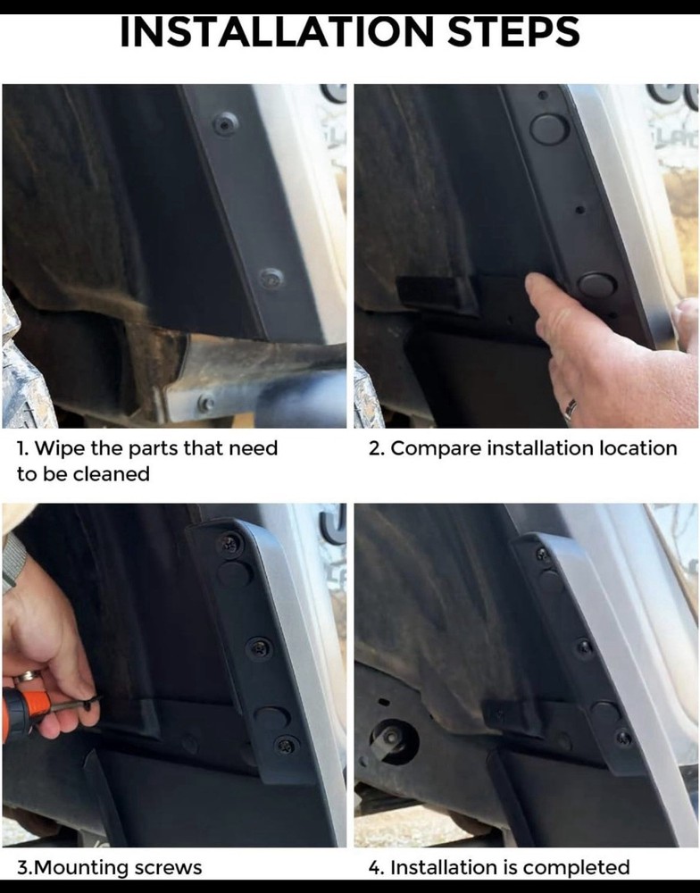 Mud Flaps Compatible with 2020-2026 Gladiator, Molded Splash Guards Set Premi...