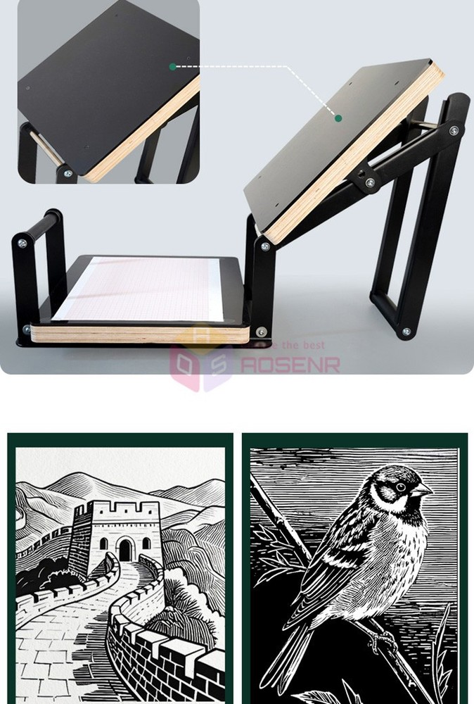 Portable Etching Press Machine Manual Flat Press Woodblock Printmaking Machine