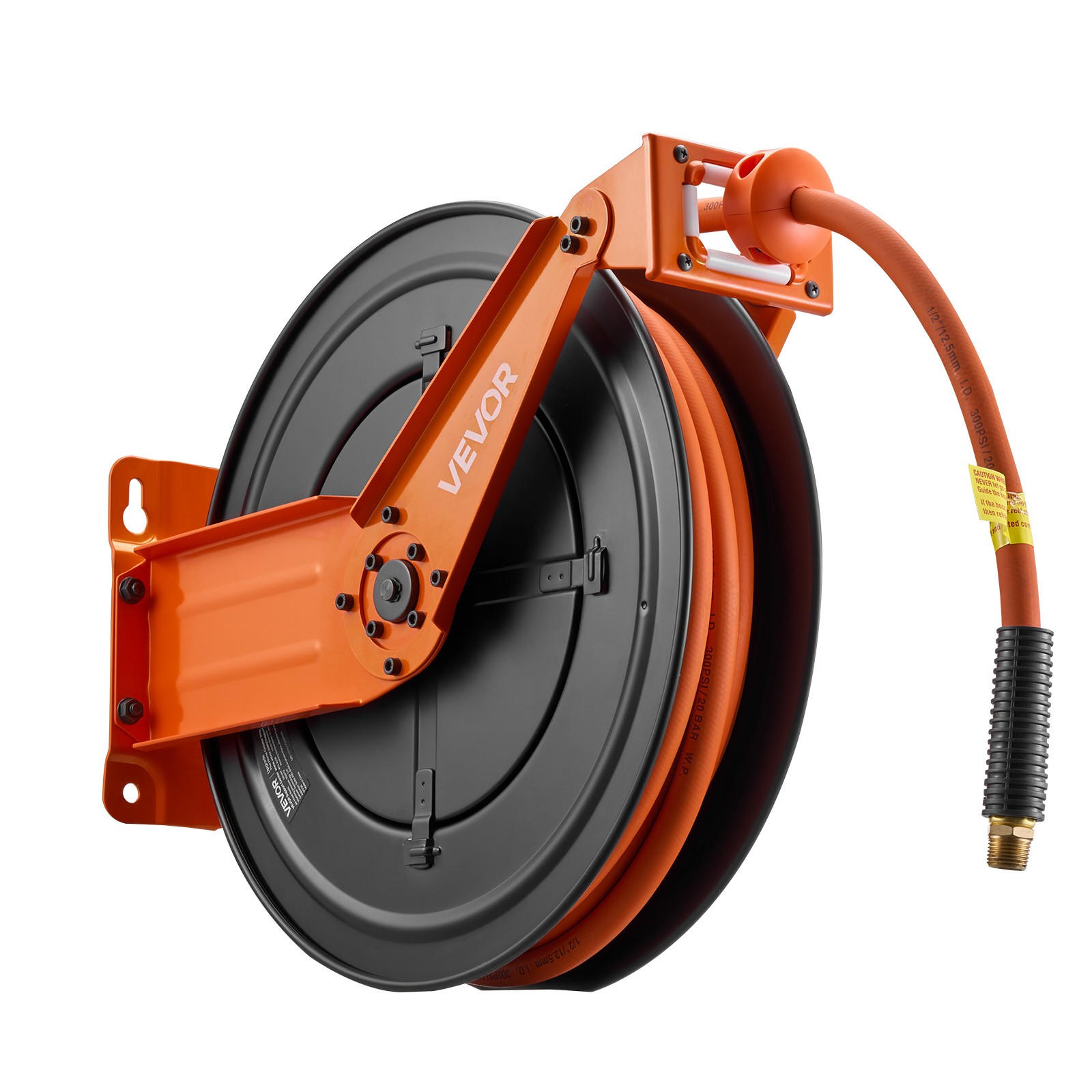 VEVOR Retractable Air Hose Reel 50 FT x 1/2 Inch Air Hose Reel with Double Arm