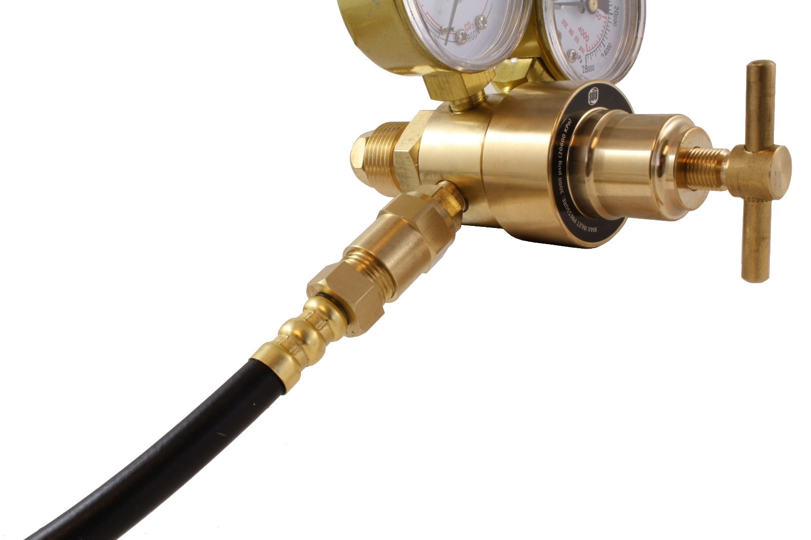 Industrial Argon Regulator/Flowmeter Gauges for MIG & TIG Welders + 5 Feet Hose