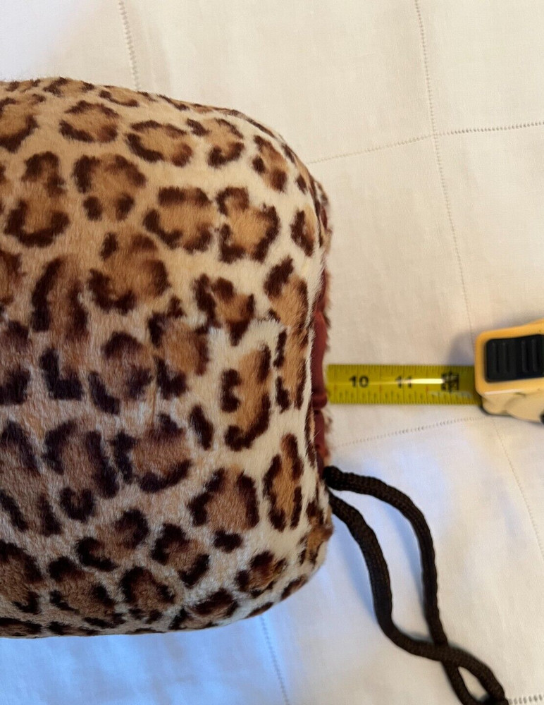 Vintage Muff Leopard Pattern Rabbit Hand Warmer Strap Fur