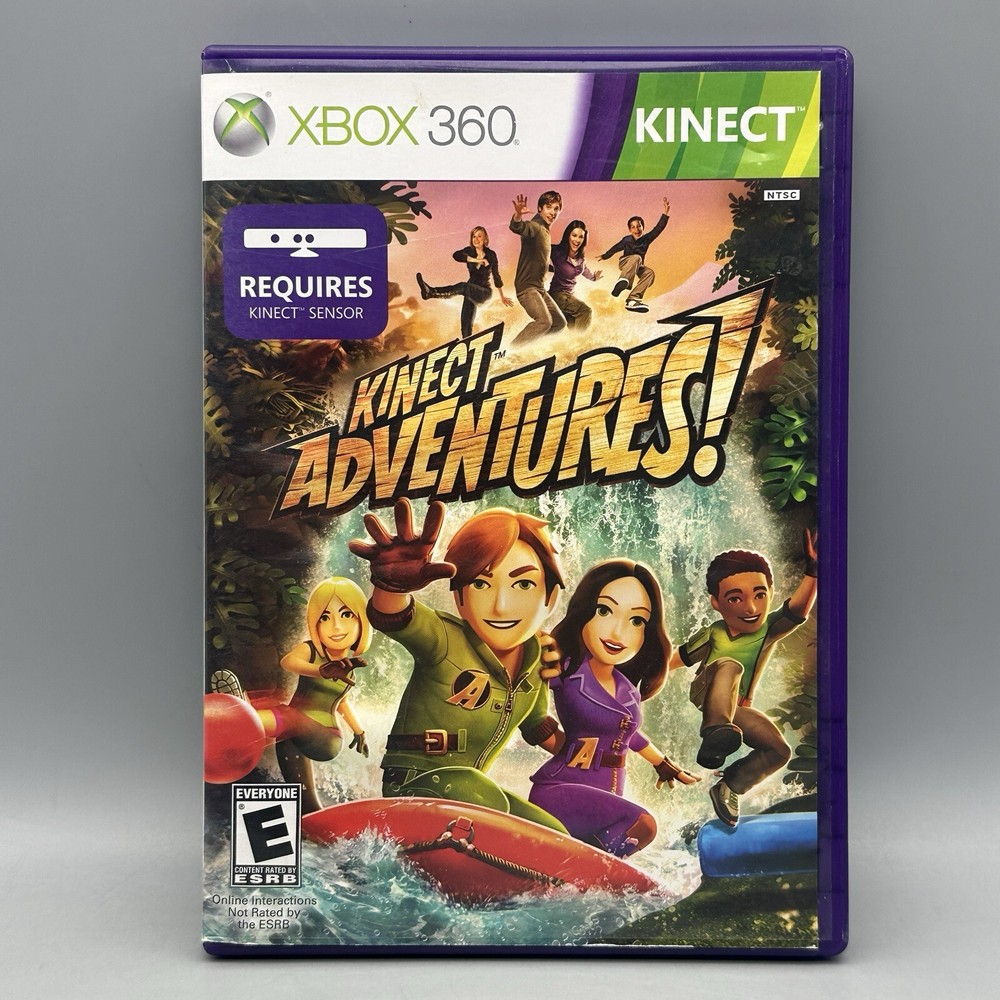 Microsoft Xbox 360 Kinect Sensor Bar 1414 w/ Kinect Adventures Game | TESTED