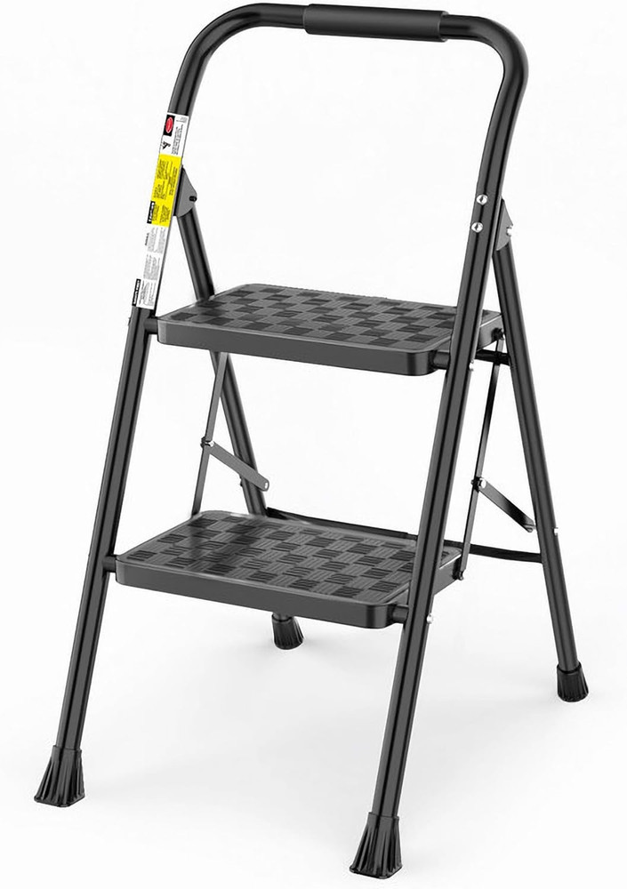 2 Step Ladder, Step Stool for Adults,2 Step Ladder Folding Step Stool with Wi...