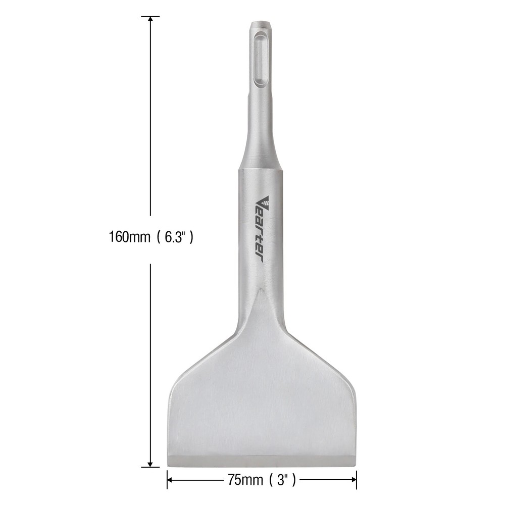 Vearter SDS PLUS Floor Scraper 3''X6.3'' Curved Chisel Bit for Hammer Drill