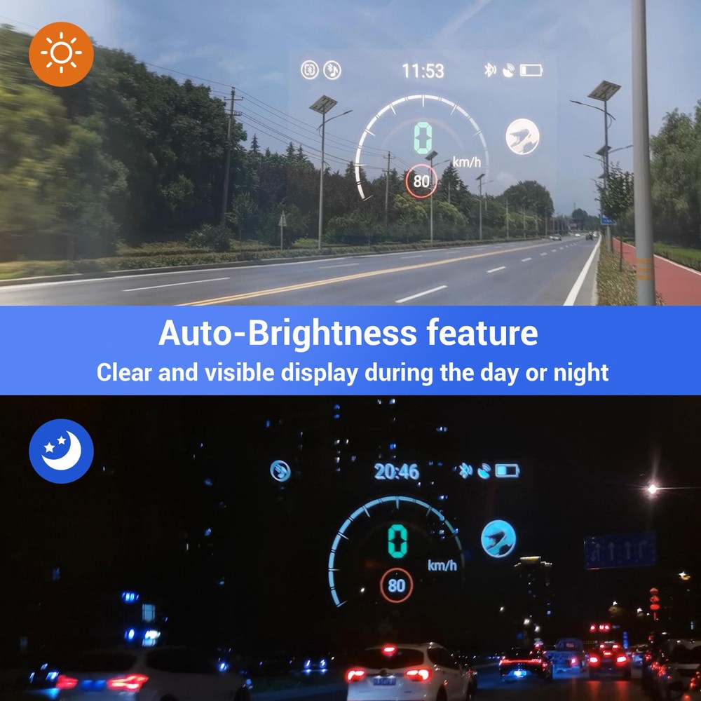 Motorcycle Helmet HUD E6 Head Up Display Bluetooth GPS CarPlay Android Auto