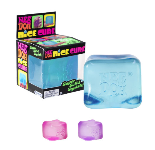 Nee Doh Nice Cube - Super Solid Squish! (Blue) - Brand New