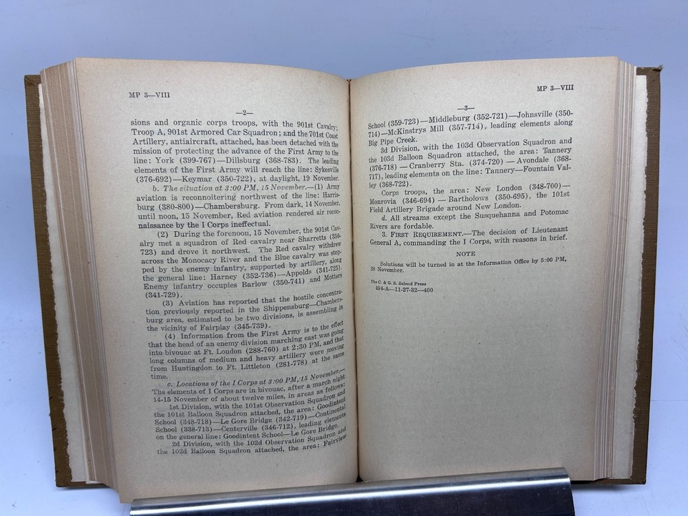 Command and General Staff School, Problems Second Year Course 1932-1933