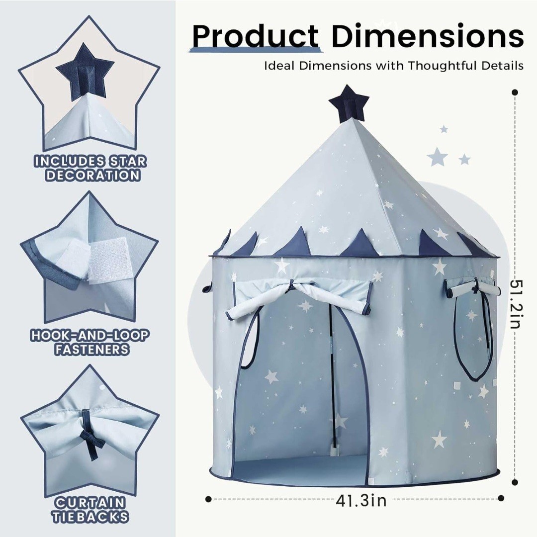 Tiny Land Kids Play Tent, Pop-Up Cute Toddler Tents, Portable Baby Tent for...