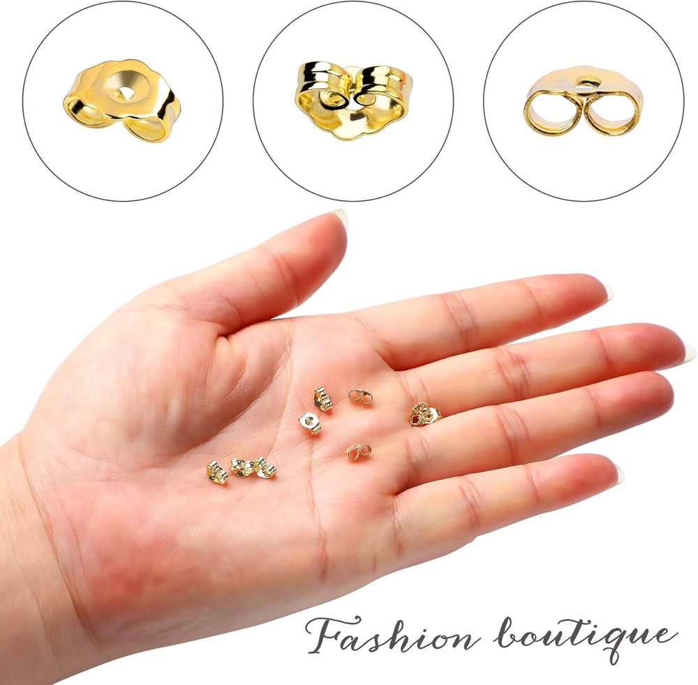 30x Gold Plated Earring Backs - Perfect Replacement for Lost Earring Posts