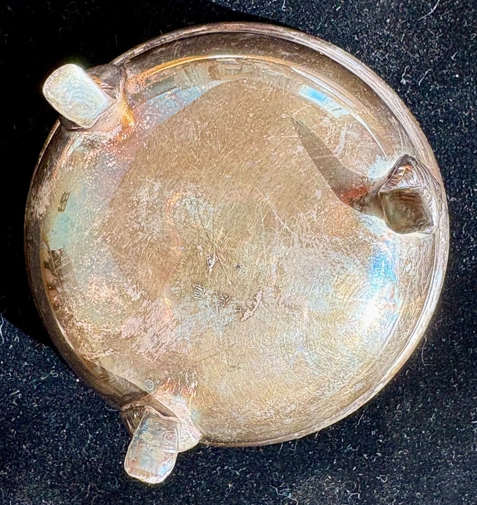 Vintage 2 pcs. Silver Plate Tea Strainer With Footed Stand / Bowl