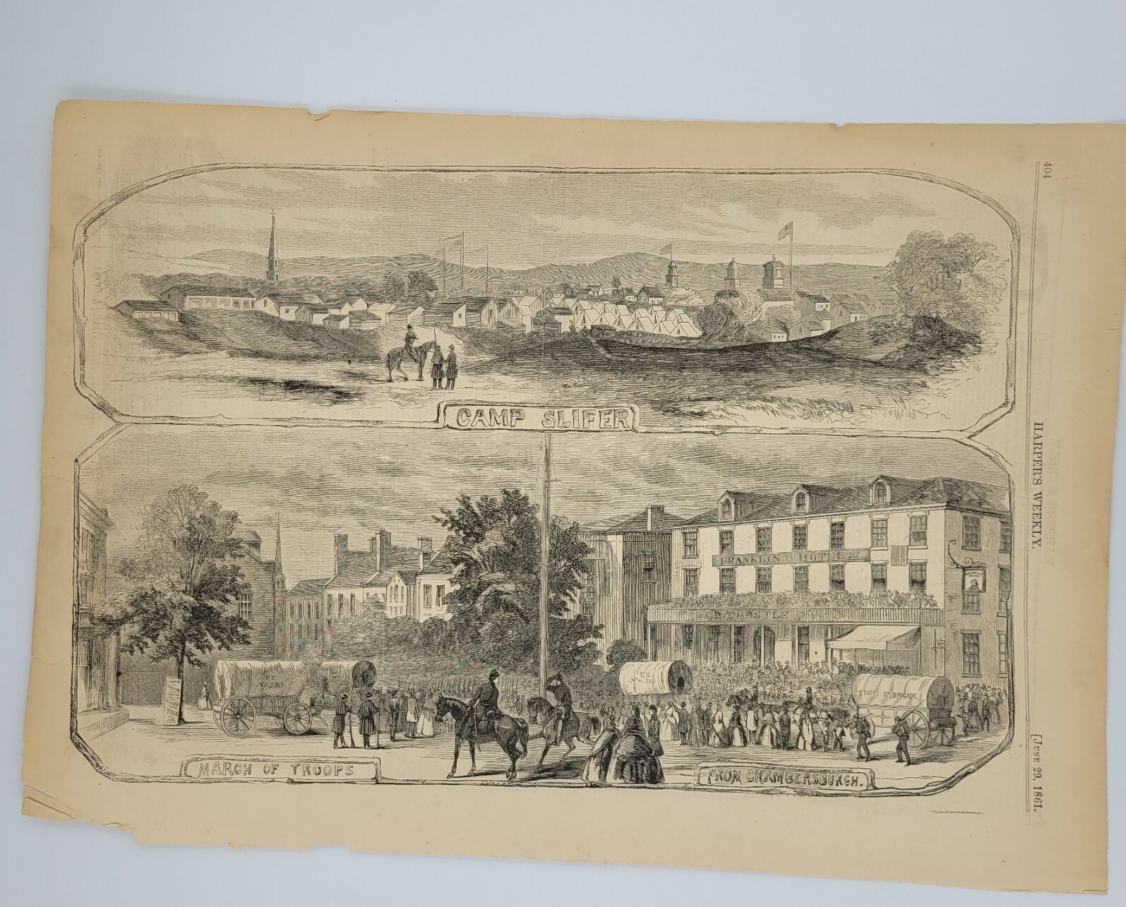 Camp Slifer Chambersburgh Pennsylvania 1861 vintage print