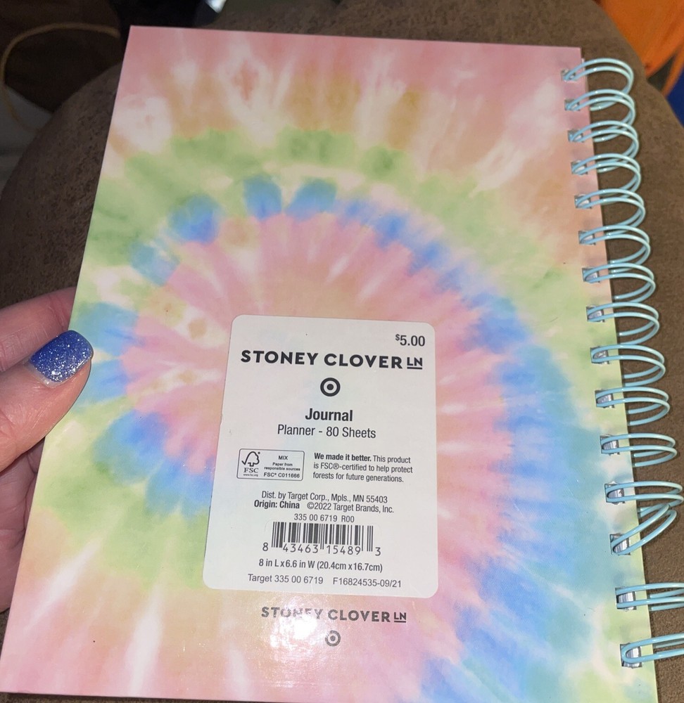 Stoney Clover LN Target Journal Book Planner Spiral Tie Dye Pastel Notebook