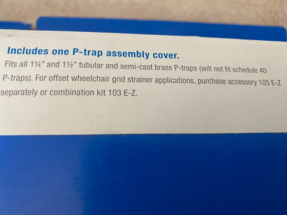 Lav Guard 2 v100 E-2 Pipe cover-ptrap molded- new