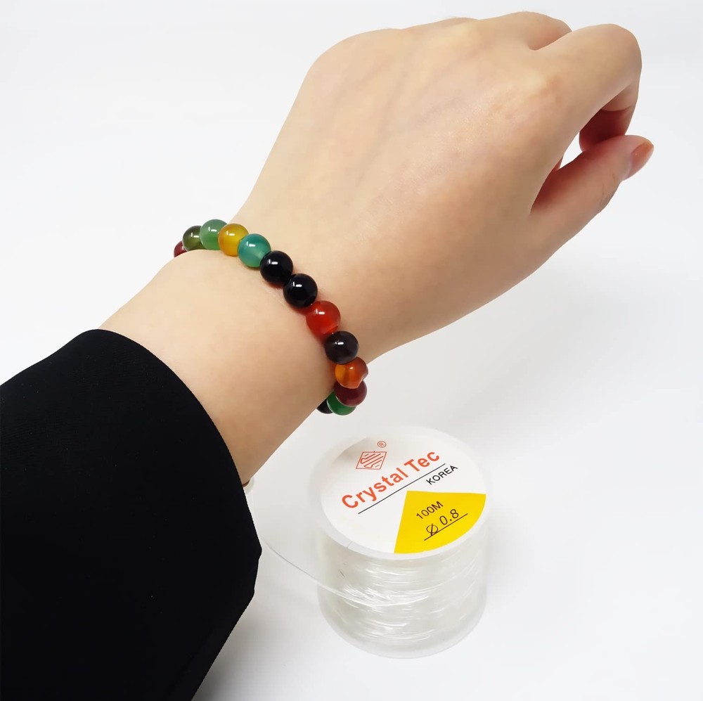 Honbay Jewelry Making String Clear Elastic Beading 0.8mm 100m, White