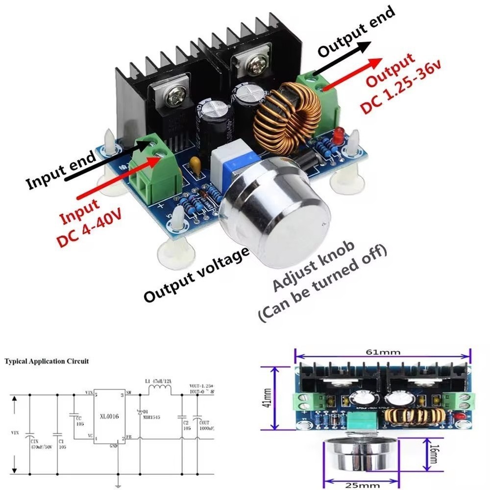 Adjustable Voltage XHM401DC Step Down Module with Overcurrent for PROTECTION