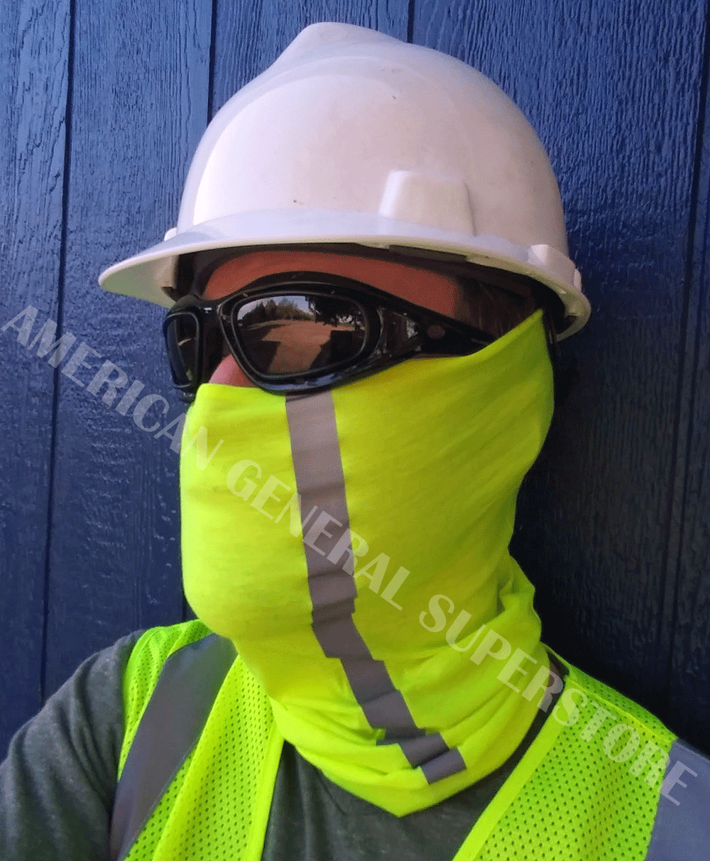1 REFLECTIVE FACE MASK Sun Shield Neck Gaiter Headband Bandana Du Rag Skull Cap