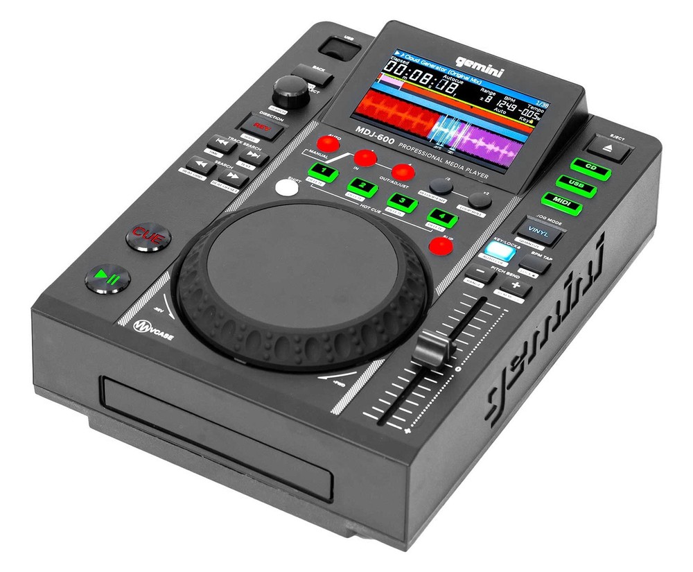 Gemini MDJ-600 Single Tabletop USB/CD Media Player DJ MIDI Controller+Backpack