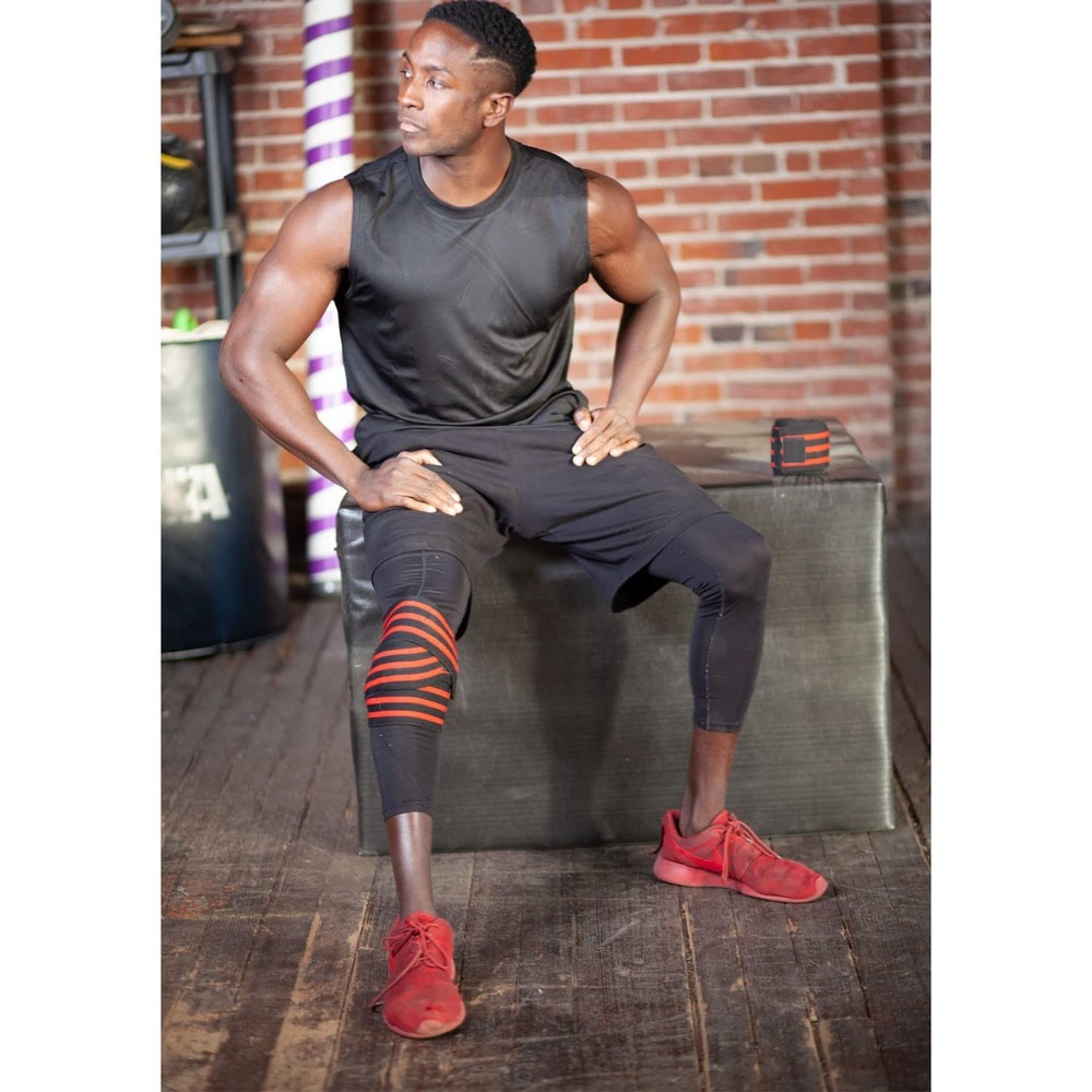 Weightlifting Knee Wrap (Pair) Red