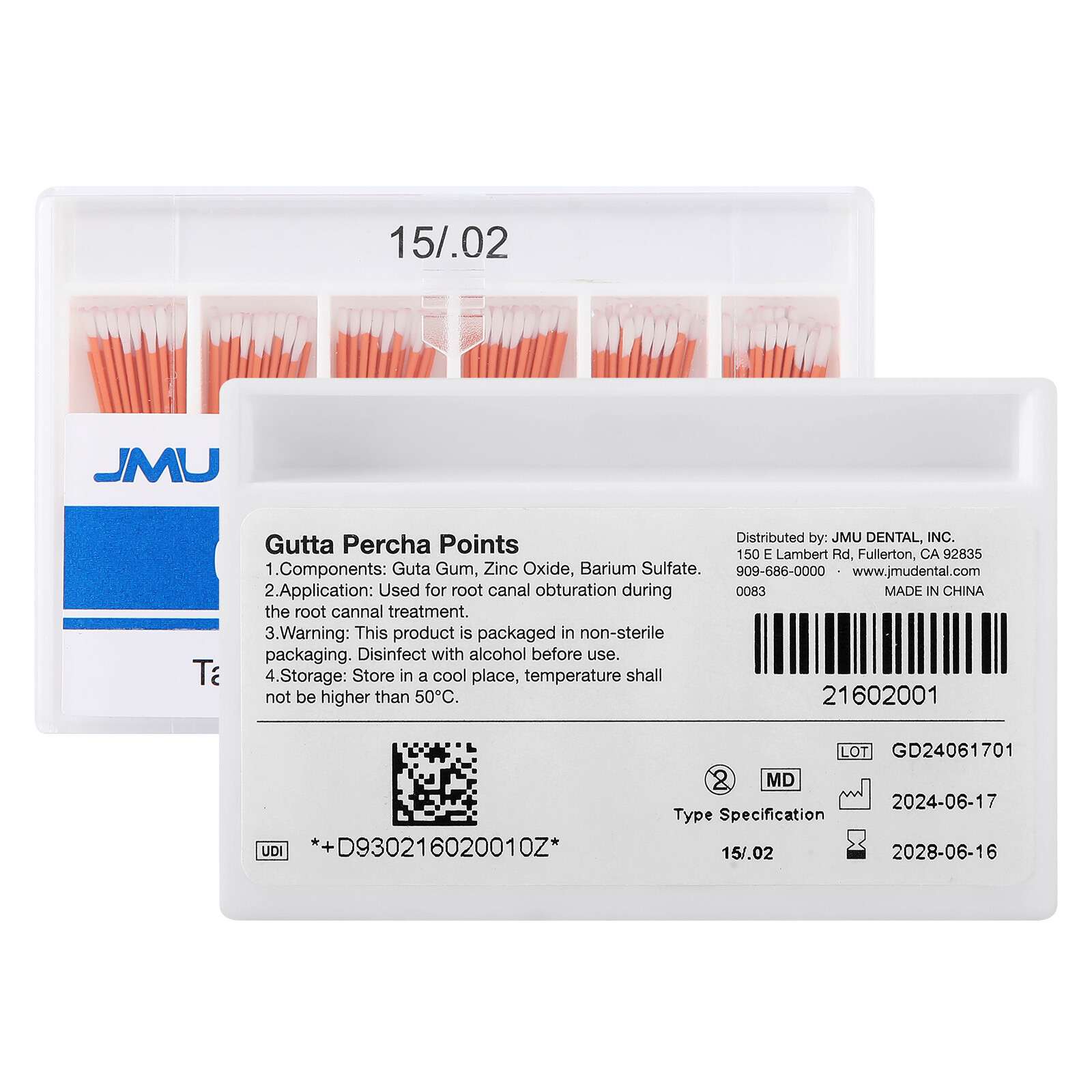 JMU Dental Endodontic Gutta Percha Points Taper Size .02/.04/.06 #F1-F3 Assorted