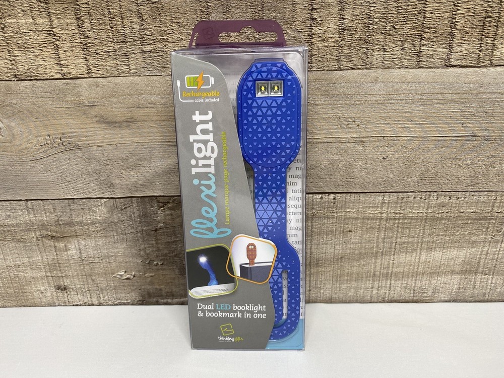 Flexilight Rechargeable Blue Hexagonal Booklight - Thinking Gifts OPEN BOX