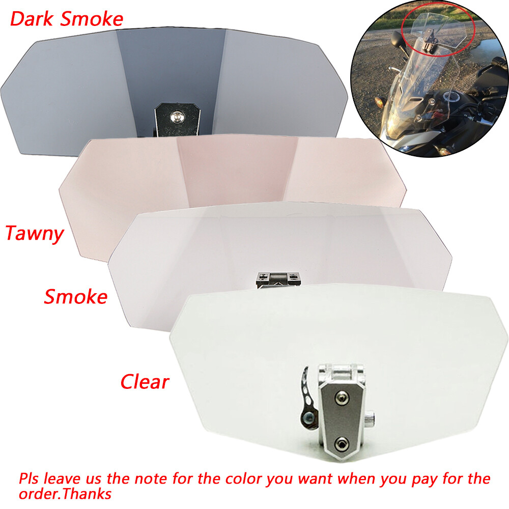 Adjustable Windshield Clip On Extension Spoiler Wind Deflector For Motorcycle