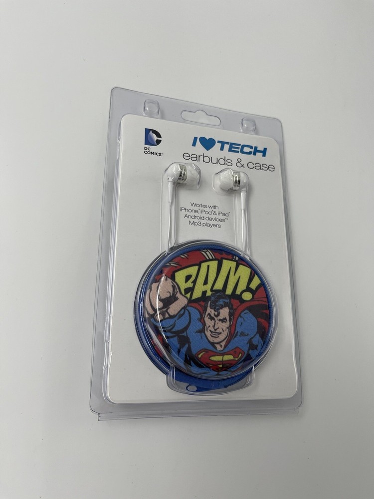 DC Comics Superman Earbuds & Case Flying Image BAM! Ipad Iphone Android