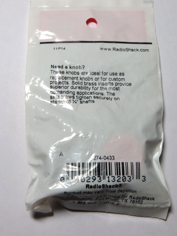 1" Control Knobs, Red Insert with Pointer. Part # 274-433, NIB