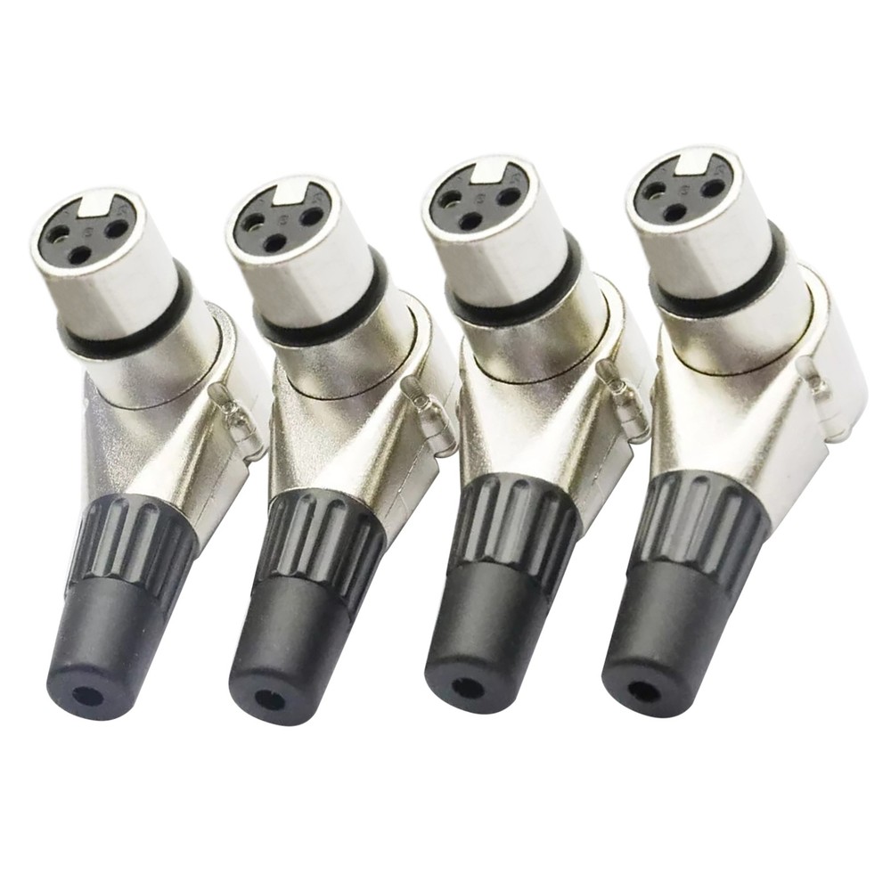 4Pcs Adjustable Right Angle 3 Pin XLR Female Connector Positions Adapter