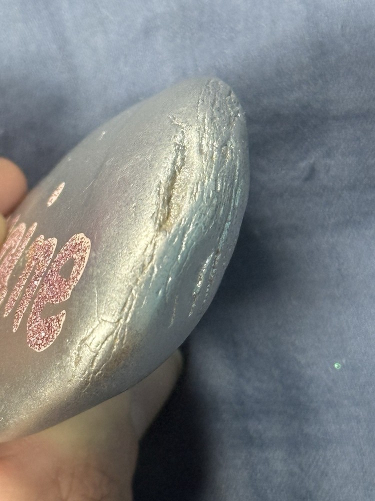 Painted silver rock imagine painted pink